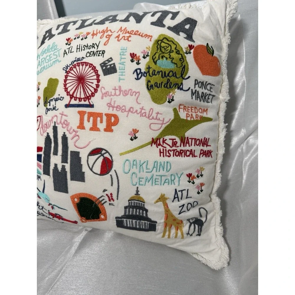 Atlanta Embroidered Decorative Throw‎ Pillow Landmarks ITP Southern Hospitality